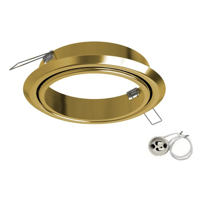 Spot Embutir Redondo Dorado Apto Led Ar111 Gu10 Sin Lampara Dorado