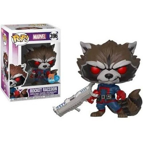 Caja Funko Pop Rocket Raccoon con detalles, exclusiva 396