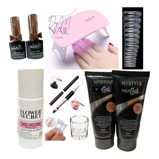 Kit Completo Polygel Para Extensión De Uñas+ Esmaltes En Gel