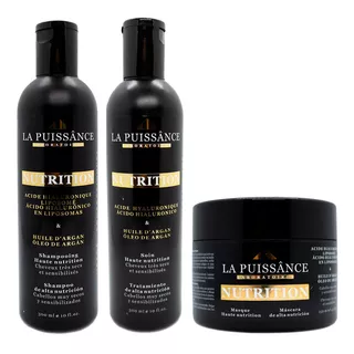 La Puissance Argan Shampoo Acondicionador Máscara Pelo Seco