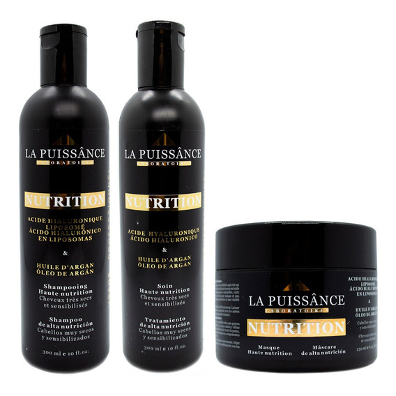 La Puissance Argan Shampoo Acondicionador Máscara Pelo Seco