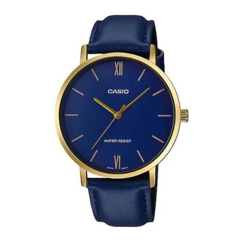 Reloj Para Hombre Casio Casio Mtpvt01gl-2budf Azul Color del bisel Dorado