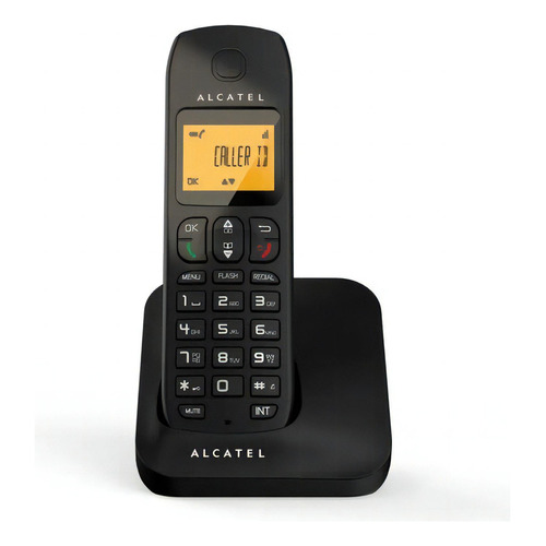 Teléfono Inalámbrico Alcatel E-130 Identificador De Llamadas Color Negro