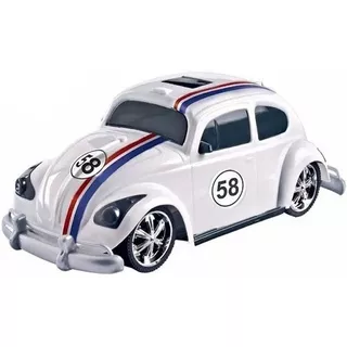 Carrinho Brinquedo Fusca Hobby Retrô Concept Car Herby Cor Branco Personagem Herbie