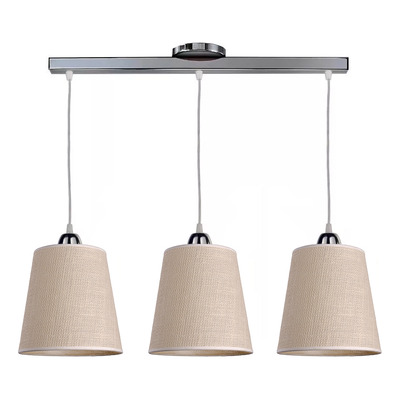 Lampara Colgante 3 Luces Moderno Arpillera Apto Led