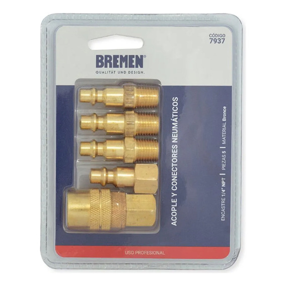 Set Juego Acople Rapido Neumatica Bronce X5p Bremen 7937