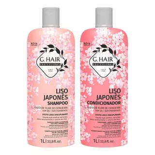 Kit G.hair Profissional Liso Japonês  Shampoo Cond 1 Litro
