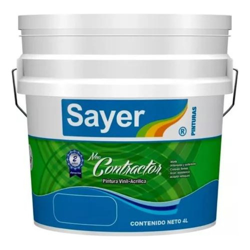 Sayer Neo Contractor pintura vinilica acrilica  mate 4L color blanco
