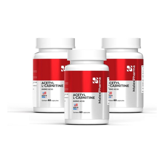 Pack X3 Acetil L-carnitina 1500mg - Mas Energia 60 Capsulas | Malex Pharma