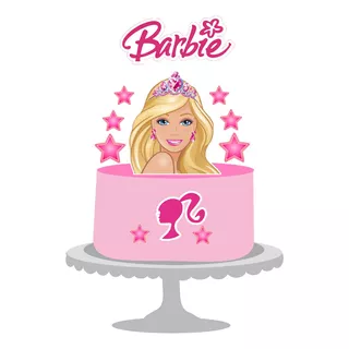 Topo Topper Decoração Bolo Festa Barbie 