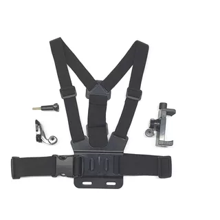 Kit Completo Peitoral + Suporte Seguro Para Celular E Gopro 