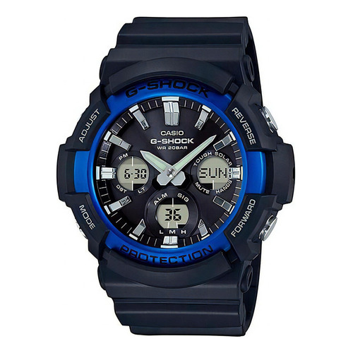 Reloj Casio G-shock Standard Original Para Hombre E-watch Color de la correa Negro Color del bisel Azul Color del fondo Negro