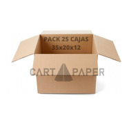 Cajas De Cartón 35x20x12 / Pack 25 Cajas / Cart Paper