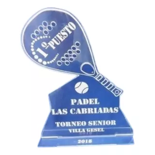 Souvenir Trofeo Acrilico Padel Cumple Torneo X 12 Unidades