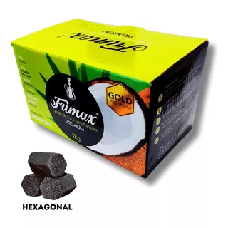 Carvão De Coco Para Narguile Fumax Premium Hexagonal 1kg