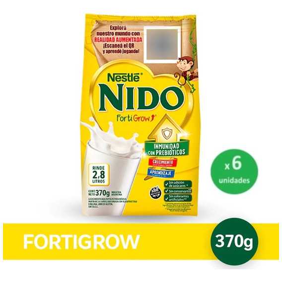 Pack Leche En Polvo Nido Clásica Pouch 370g X 6 Unid. - Dh 