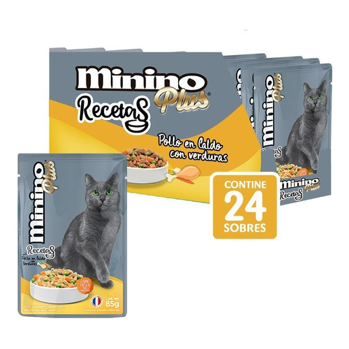 Pack X24 Alimentos Minino Plus Recetas Adultos De 85g C/u