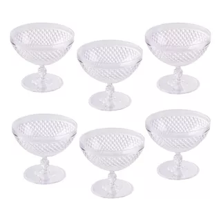 Conjunto Taça Sobremesa Jogo Kit 10 Peças Cor Transparente