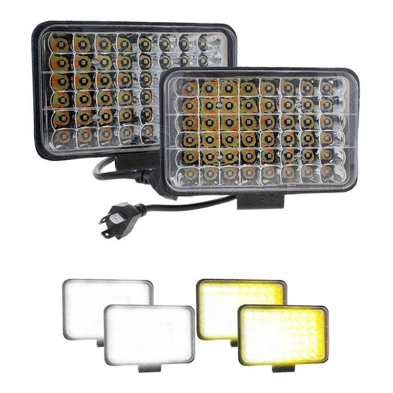 Par Faros Unidad 4x6 48 Led 4656 Rectangular Bicolor H4 F1