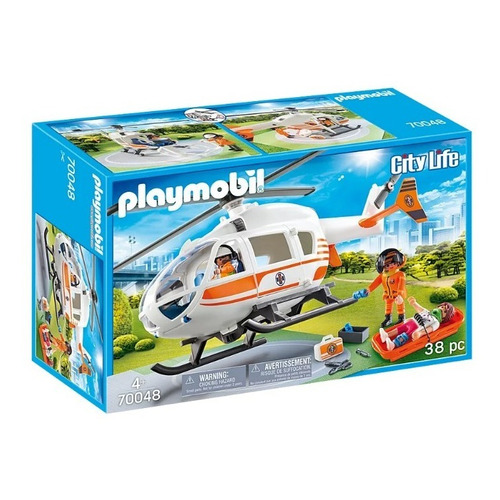 Figura Armable Playmobil City Life Helicóptero De Rescate 3+ Cantidad de piezas 38