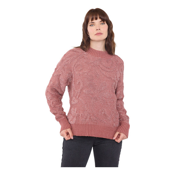 Sweater Mujer Lurex Palo Rosa Corona