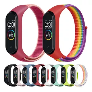 Correa Manilla Pulsera Para Mi Band 5, 6 Y 7 Nylon Velcro