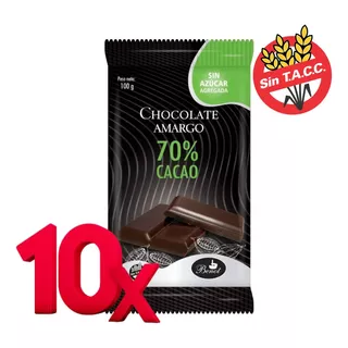 Chocolate Amargo 100% Vegetal 70% Cacao Caja 10 X 100g Benot
