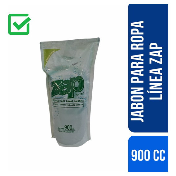 Jabón Líquido Para La Ropa Zap Sachet 900 Cc