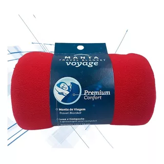 Cobertor Manta De Viagem Nap Premium Confort Cor Vermelho