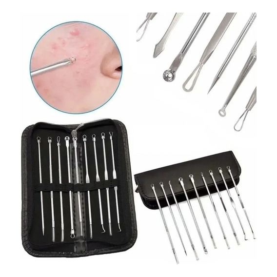 Set Extractores Puntos Negro Saca Comedon Acne 9 Piezas