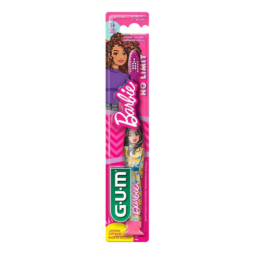 Cepillo De Dientes Infantil Gum Barbie Con Base De Succión 1 Pieza