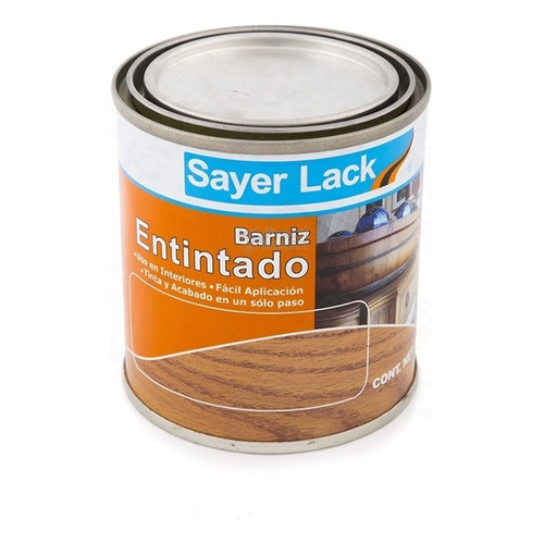 Barniz Entintado Caoba Clásico 250 Ml Laca Sayer Lt-0119.10 Acabado Brillante