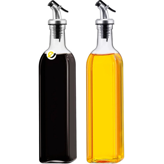 Set X2 Aceitera Vinagrera Botella Dispensador Vidrio Cocina