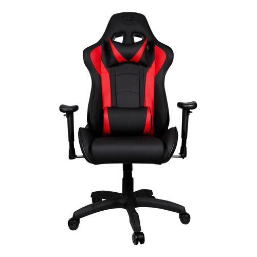 Silla de escritorio Cooler Master Caliber R1 gamer ergonómica  roja y negra con tapizado de cuero sintético