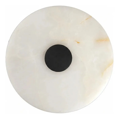 Aplique Pared Eclipse 30cm Alabastro Negro Led 12w Ld Cálido
