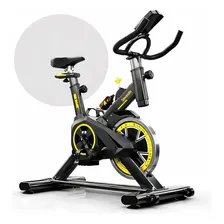 Bicicleta Ergométrica Fitness Para Cardio E Musculação Com Base Cor Preto E Amarelo 6kg Inercia Marca Sevenfit Preto - Amarelo