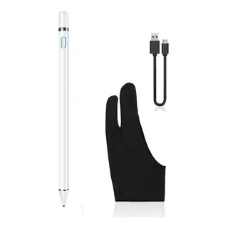 Lápiz Optico Capacitivo Fino Stylus Blanco + Guante R. Palma