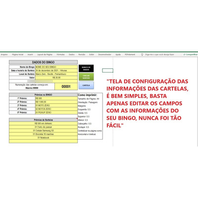 Gerador 10mil Cartelas De Bingo ( 3 Prêmios )