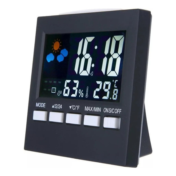 Reloj Despertador Lcd Con Humedad Fecha  Alarma Temperatura