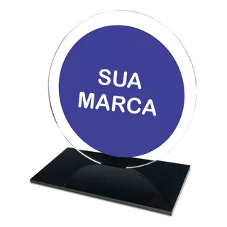 Troféu Acrílico Redondo Sem Personalização 15cm 3mm 5 Unid