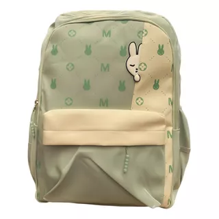 Mochila Escolar Kawaii Coreano Conejo Conejito Moda Aesthetic Verde