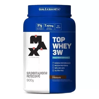 Suplemento Em  Pó Max Titanium  Top Whey 3w Proteínastop Whey 3w Sabor  Chocolate Em Pote De 900g