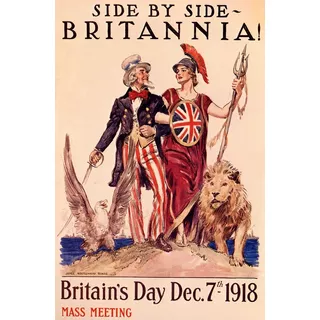 Tio Sam Britannia Águia Leão Usa Inglaterra Poster 76cmx50cm