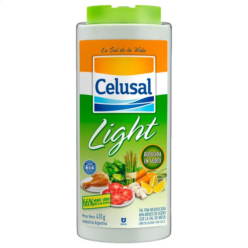 Sal Fina Light Celusal Salero 470g - Reducida En Sodio 