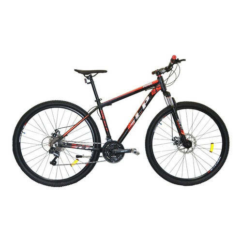 Mountain bike SLP 25 pro R29 20" 21v frenos de disco mecánico cambios Shimano Tourney TZ31 y Shimano Tourney TZ500 color negro/naranja con pie de apoyo  