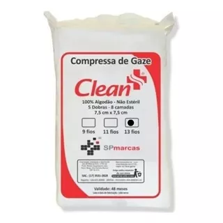 Compressa De Gaze - 9 Fios  - Clean