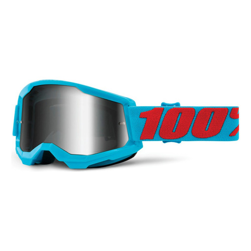 Goggles Moto Strata 2 Summit Silver Lens 100% Originales Color de la lente Plateado Talla Unitalla