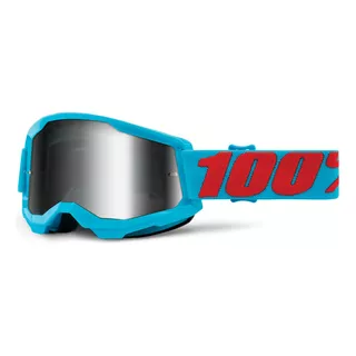 Goggles Moto Strata 2 Summit Silver Lens 100% Originales Color De La Lente Plateado Talla Unitalla