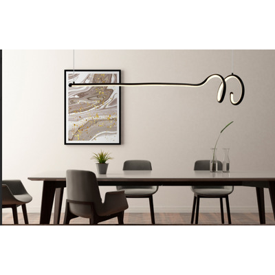 Colgante Led Barila 120cm Negro Deco Moderno Luz Desing