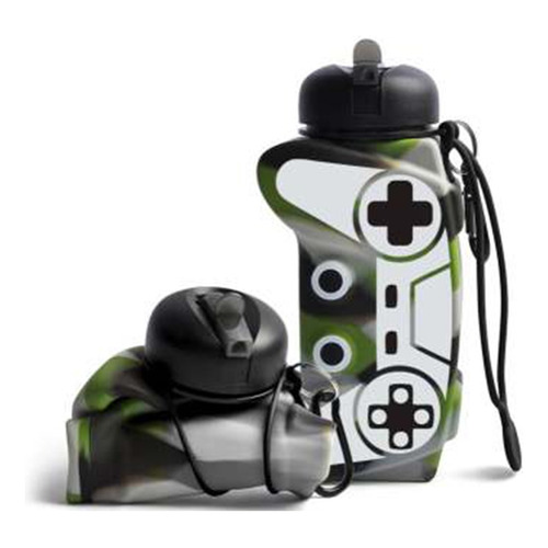 Botella Plegable Gamepad Control Videojuego Deportiva Verde